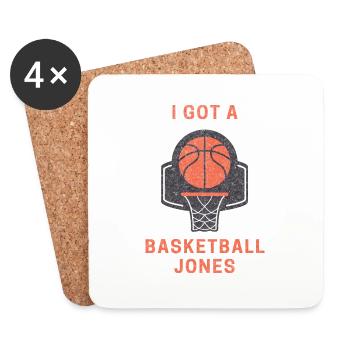 I Got A Basketball Jones Grunge - Untersetzer (4er-Set) - Weiß - Vorne
