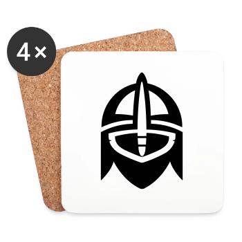 Viking Helmet Warrior - Coasters (set of 4) - white - Front