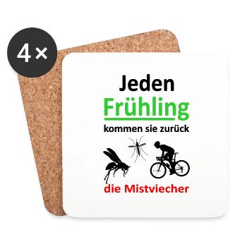 Jeden Frühling... Rennrad- Bike - Untersetzer (4er-Set) - Weiß - Vorne