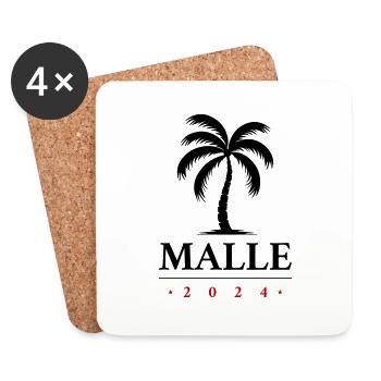 Malle 2024 Mallorca Reise - Untersetzer (4er-Set) - Weiß - Vorne
