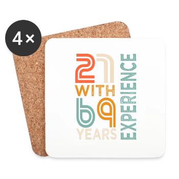 90th Birthday Gift 90th Anniversary - Coasters (set of 4) - white - Front