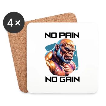 Bodybuilder / Sports / Fitness / Singe / Muscles - Dessous de verre (lot de 4) - blanc - Devant