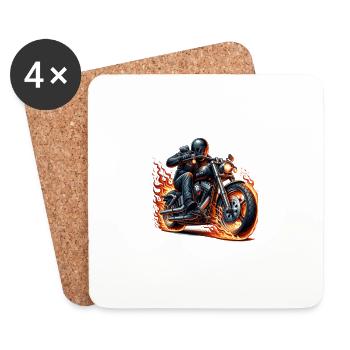 Brûler au lieu de brûler les graisses motard - Dessous de verre (lot de 4) - blanc - Devant