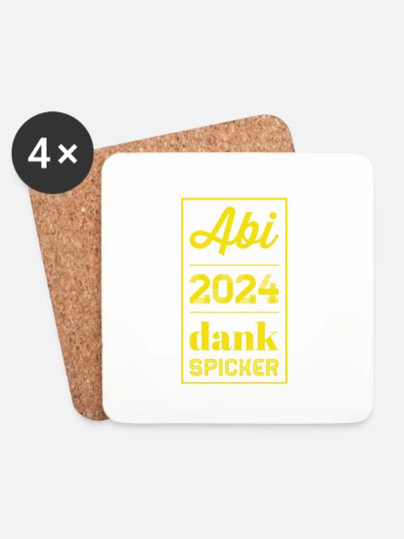 Abi 2024 Spruch - Untersetzer (4er-Set) - Weiß