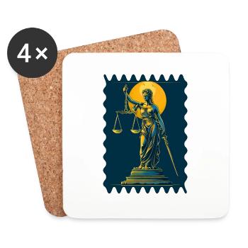 Die Gerechtigkeit im Namen - Untersetzer (4er-Set) - Weiß - Vorne