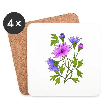 Flowers - Coasters (set of 4) - white - Front