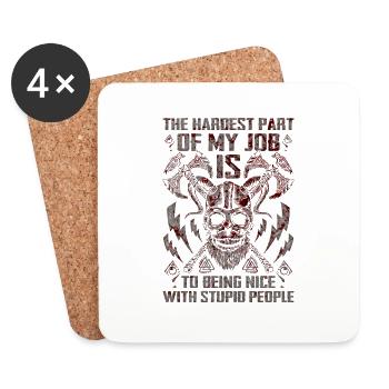 suède suède scandinavie le drapeau viking du nord - Dessous de verre (lot de 4) - blanc - Devant