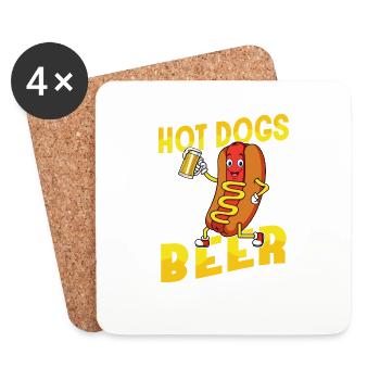 Hot Dogs And Beer Shaped This Body Foodie Wiener H - Coasters (set of 4) - white - Front