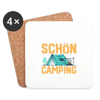 Das Leben ist schön - Camping macht es Perfekt Url - Untersetzer (4er-Set) - Weiß - Vorne