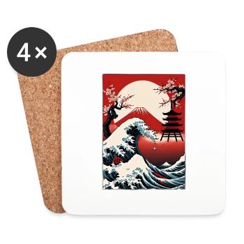 Japan Art - Dessous de verre (lot de 4) - blanc - Devant
