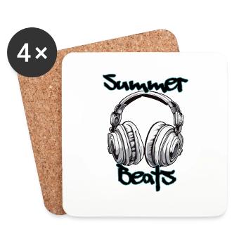 Kopfhörer / Audio / Musik / Klang / cool - Untersetzer (4er-Set) - Weiß - Vorne