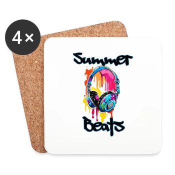 Kopfhörer / Audio / Musik / Klang / cool - Untersetzer (4er-Set) - Weiß - Vorne