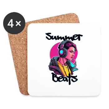 Kopfhörer / Audio / Musik / Klang / Studio / cool - Untersetzer (4er-Set) - Weiß - Vorne