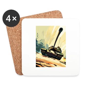 Tank three - Untersetzer (4er-Set) - Weiß - Vorne