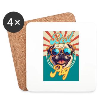 Dog Dog Lover Dog Walk Dogs Four-legged Puppy - Coasters (set of 4) - white - Front