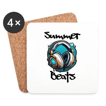 Kopfhörer / Audio / Musik / Klang / cool - Untersetzer (4er-Set) - Weiß - Vorne