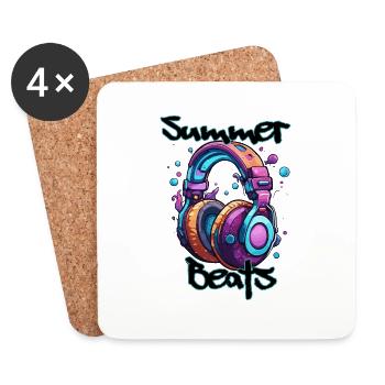 Kopfhörer / Audio / Musik / Klang / cool - Untersetzer (4er-Set) - Weiß - Vorne