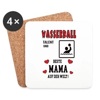 Wasserball Spielerin Mama Wasserballerin Mutter - Untersetzer (4er-Set) - Weiß - Vorne