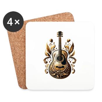 Gitarre - Untersetzer (4er-Set) - Weiß - Vorne