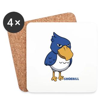 Oiseau à bec-en-sabot Ornithologue Forêt I Cadeau - Dessous de verre (lot de 4) - blanc - Devant