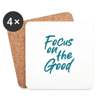 Focus on the good, positive and motivating message - Coasters (set of 4) - white - Front