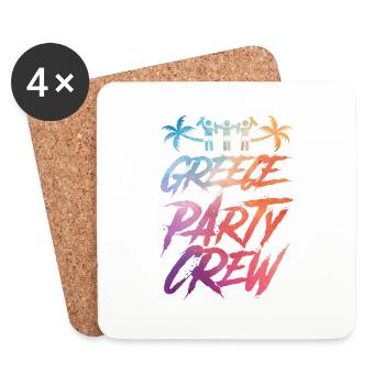 Grèce Fête Crew Coloré - Dessous de verre (lot de 4) - blanc - Devant