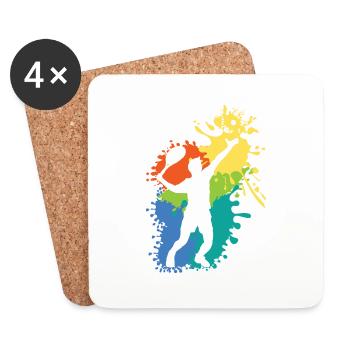 Belle idee cadeau design graphique Tennis - Dessous de verre (lot de 4) - blanc - Devant