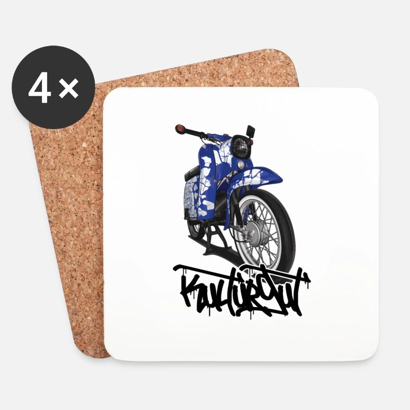 Schwalbe Tuning (blau) // Illustration - Untersetzer (4er-Set) - Weiß