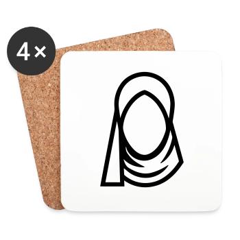 hijab headscarf muslim woman - Coasters (set of 4) - white - Front