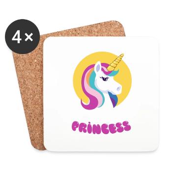 Regenbogen Einhorn Unicorn Rainbow Pferd LGBTQ 7 - Untersetzer (4er-Set) - Weiß - Vorne