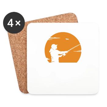 I've had enough, I'm going fishing! - Coasters (set of 4) - white - Front