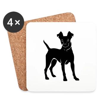 Pinscher Dog Icon - Coasters (set of 4) - white - Front