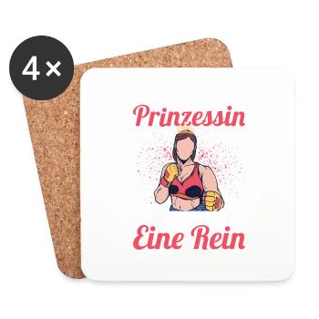 Even a princess punches you in the face. Boxer Box - Coasters (set of 4) - white - Front