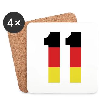 Maillot 11 numéros Allemagne - Dessous de verre (lot de 4) - blanc - Devant