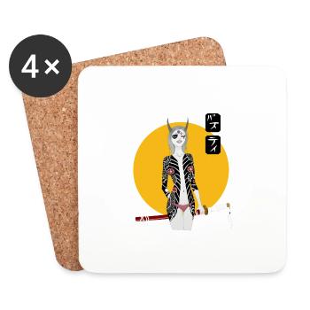Oni Samurai - Untersetzer (4er-Set) - Weiß - Vorne