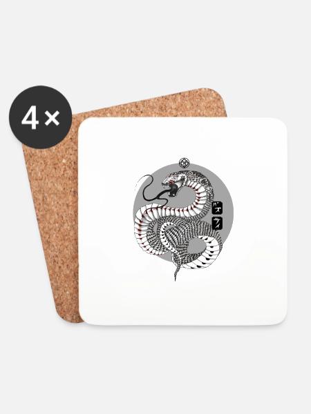 Snake - Untersetzer (4er-Set) - Weiß