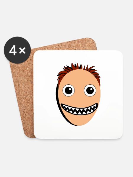 Funny man with a monster mouth - Coasters (set of 4) - white