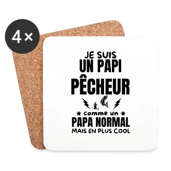 PAPI PECHEUR - Dessous de verre (lot de 4) - blanc - Devant