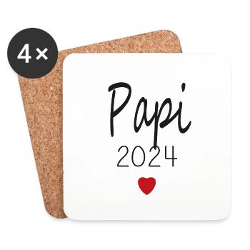 Dad - Daddy-to-be 2024 - Coasters (set of 4) - white - Front