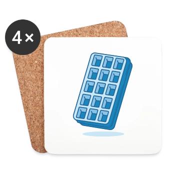 Blaue Waffel - Untersetzer (4er-Set) - Weiß - Vorne
