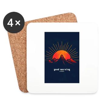 Morning grouches at sunrise - Coasters (set of 4) - white - Front