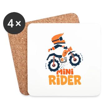 Rider Baby Child Biker Motocross - Coasters (set of 4) - white - Front
