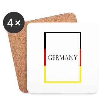 Deutschland Germany Statement Schriftzug mit Fahne - Untersetzer (4er-Set) - Weiß - Vorne