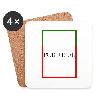 Portugal - Statement lettering with flag - Coasters (set of 4) - white - Front