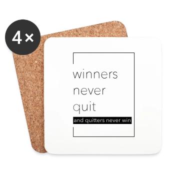 winner never quit - Untersetzer (4er-Set) - Weiß - Vorne