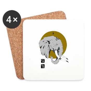Elefant - Untersetzer (4er-Set) - Weiß - Vorne