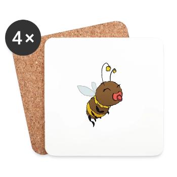 Cute Bumblebee Pacifier - Coasters (set of 4) - white - Front