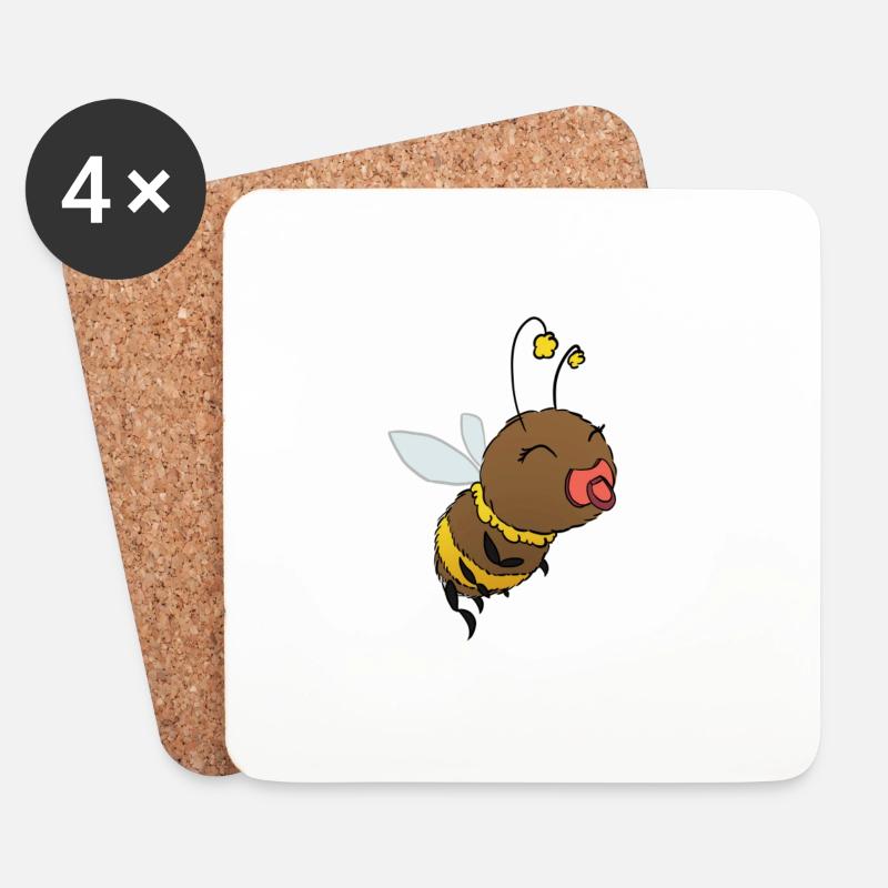 Cute Bumblebee Pacifier - Coasters (set of 4) - white