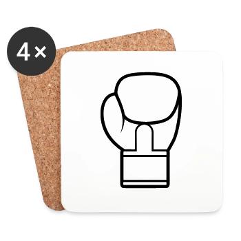 Boxhandschuh - Untersetzer (4er-Set) - Weiß - Vorne