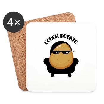 Couch potato chillen faul - Untersetzer (4er-Set) - Weiß - Vorne